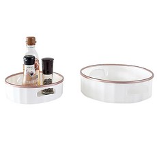 Ju and Ji 多用途調味罐收納架旋轉托盤2件組, 粉紅色