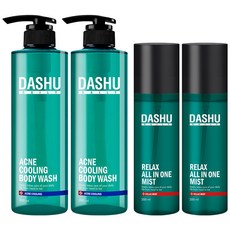 DASHU 日常涼感鎮靜抗痘沐浴乳 500ml + 多合一保濕噴霧 200ml, 2組