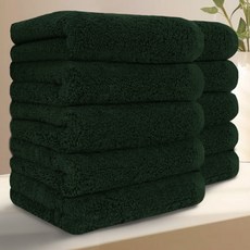 Terrique 頂級飯店毛巾 200g 40支 精梳棉, 10個, 深綠色