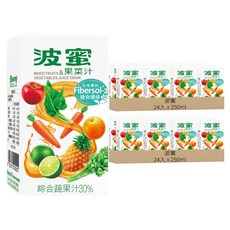 波蜜 膳食纖維果菜汁 綜合蔬果汁 補充膳食纖維 健康飲品, 250ml*48入
