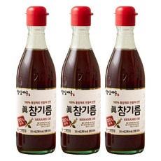 밥상마루 100% 참깨로 만들어 진한 참기름, 350ml, 3개
