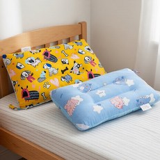 100%純棉可水洗兒童枕頭 2個, 幸運狗狗 + 恐龍星星