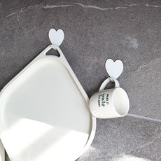 오브메종 하트 다용도 벽걸이 후크, 화이트, 2개