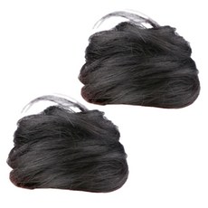gelluna 丸子頭 花苞頭 短版馬尾 髮圈式半假髮 HB-17, 2個, 1 自然黑