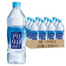 統一PH9.0 鹼性離子水, 800ml, 20瓶