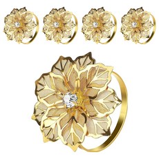 Skywe's 高級不鏽鋼餐巾環, 1入, 金色, 5個