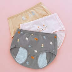 Juniday 衛生內褲 Meow安心 3件組, 混色