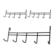 KI WISH 居家生活 五掛勾 極黑波浪層架專用, 黑色, 1組