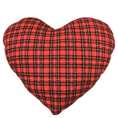 LASSLEY 蕾絲妮 愛心枕 尺寸約34X30X15cm 填充物：A級長纖棉 80%棉 20%聚酯纖維 台灣製, 聖誕紅格