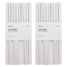 FaSoLa 萌兔抗菌耐高溫玻纖合金筷 FA-SH-383 24cm, 5雙筷子, 白色經典款, 2組