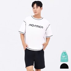 aquatica 男性防磨衣上衣 AQAMTS23002 + PZ 短褲 + 彈性泳帽 + 塑膠袋套組