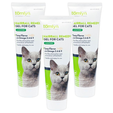 tomlyn 獸醫配方 化毛膏 挑嘴貓 4.25oz, 120.5g, Hairball Control, 3條