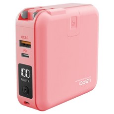 LaPO 2代新升級 22.5W 自帶線/磁吸 雙孔輸出多功能無線充行動電源 10000mAh Type-C/USB-A 原廠保固, WT-03CM, 粉紅色