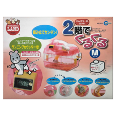 Marukan 雙層計步鼠籠 MK-MR-953 M, 紅色, 1個