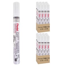 Pentel 飛龍文具 油漆筆 MMP10-W 粗 白色 12支, 1色, 2盒