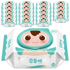 순둥이 오리지널 엘그린 아기물티슈 캡형, 50g, 100매, 20개