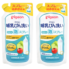 pigeon 貝親 嬰兒奶瓶清洗泡沫噴霧 補充包, 250ml, 2包
