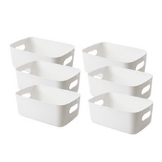 GOODLIVING 多用途收納籃 M, 白色, 6個