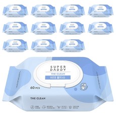 SUPER DADDY 清潔掀蓋濕式衛生紙, 60g, 60張, 12包