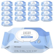 SUPER DADDY 清潔掀蓋濕式衛生紙, 60g, 60張, 18包
