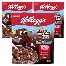 첵스초코 오곡으로 만든 스노우초코볼 시리얼, 420g, 3개