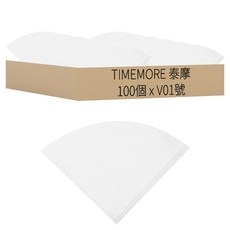 TIMEMORE 泰摩 V型濾紙 V01號, 100個, 1套