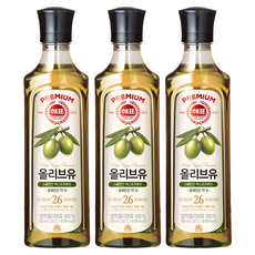 해표 압착 올리브유, 500ml, 3개