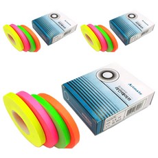 Artmate 圖形線膠帶 4 種 1mm x 16m, 熒光黃、熒光綠、熒光橙、熒光粉, 3組