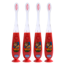 비브라이트 LED 유아칫솔 F-95W, 사자 (레드), 1개입, 4개