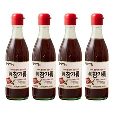 밥상마루 100% 참깨로 만들어 진한 참기름, 350ml, 4개
