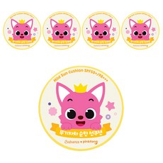 베비언스 유아용 핑크퐁 무기자차 선쿠션 SPF50+ PA+++, 15g, 5개