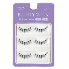 MEKO 專屬C位韓系無痕假睫毛 I-029 3對, 派對款, 1組