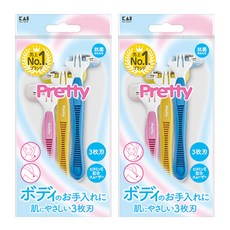 Kai Pretty 三刀片女士身體剃須刀, 2個, 3入
