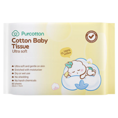 Purcotton 全棉时代 100%純棉嬰兒超柔乾濕兩用巾 加厚 20 x 15cm, 80張, 1包