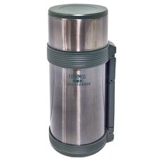 THERMOS 膳魔師不銹鋼真空寬口食物保溫罐, 銀色 + 墨綠色, 750ml, 1個