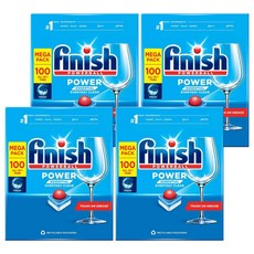 finish 洗碗機專用洗碗錠100顆，強力去污、預防水垢，輕鬆享受潔淨碗盤, 1.3kg, 4盒