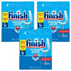 finish 洗碗機專用洗碗錠100顆 – 強效清潔、預防水垢、適用各品牌洗碗機, 1.3kg, 3盒