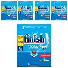 finish 洗碗機專用洗碗錠 100顆, 有效去除油膩, 防水垢生成, 深層清潔, 1.3kg, 5盒