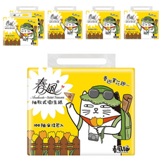 春風 春風貓抽取衛生紙 100抽, 12包, 6袋