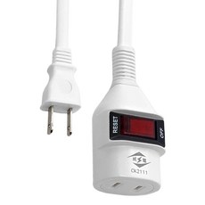 WeiTien 威電 過載斷電中繼線組 125VAC 15A MAX 1650W, 1.8m, 白色, 1個