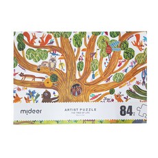 mideer 藝術拼圖 樹與動物們, 84片, 1盒