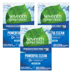 Seventh Generation 洗碗機專用洗碗粉 強力清潔 0%香精染料氯漂白劑 45盎司, 1.28kg, 3個