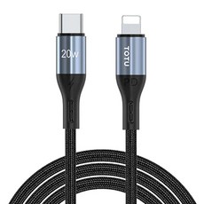 TOTU 拓途 Type-C-Lightning PD充電傳輸編織快充線 極速2代 20W 3A快充 2M, BPD-009, 1條