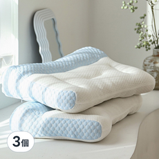 Home of flowers 繁花之家 日本反牽引枕頸椎枕/豆豆枕/透氣枕, 淺藍色, 3個, 74 x 48cm