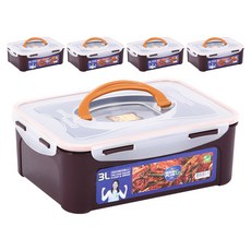 Living Sunday 手提式泡菜密封保鮮盒, 3L, 5個