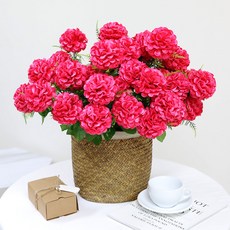 JOART 人造大球菊12朵花束 3入, 櫻桃粉