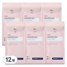 HERBDAY 潔翼型衛生棉, 20片, 12包