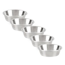 不鏽鋼醬料碟 5入, 銀色, 5個