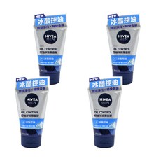 NIVEA 妮維雅 男士冰酷控油潔面泥, 酷涼淨化暢快去油, 100g, 4條