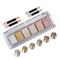 테네져 유리 오로라 미러 글리터 네일 파우더 6종 세트, A1, 1개